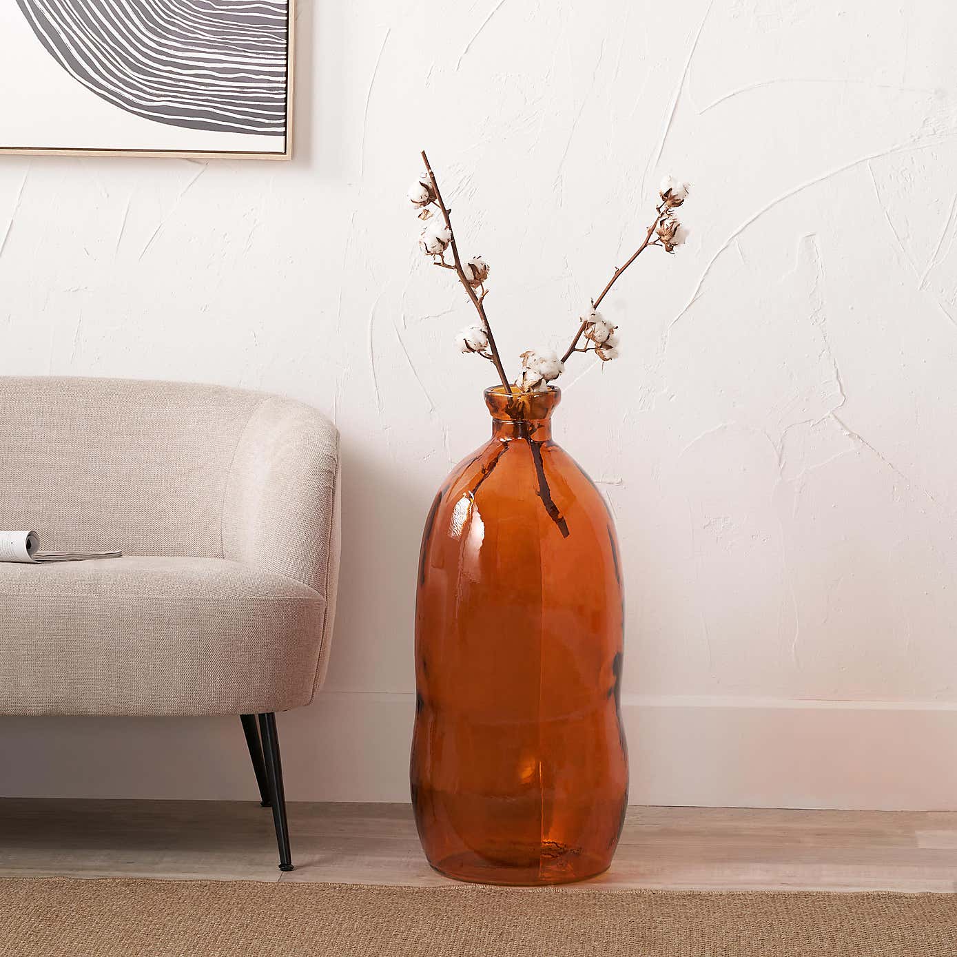 Orange Organic Shaped Glass Vase