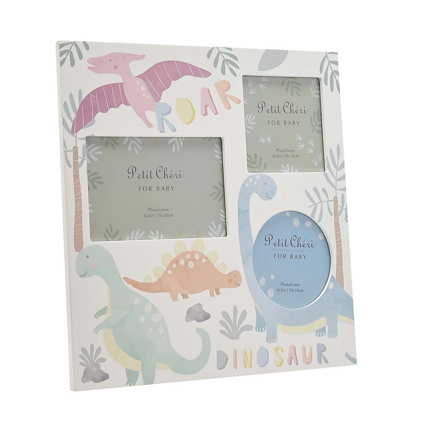 Petit Cheri Dinosaur Multicoloured Collage Triple Photo Frame