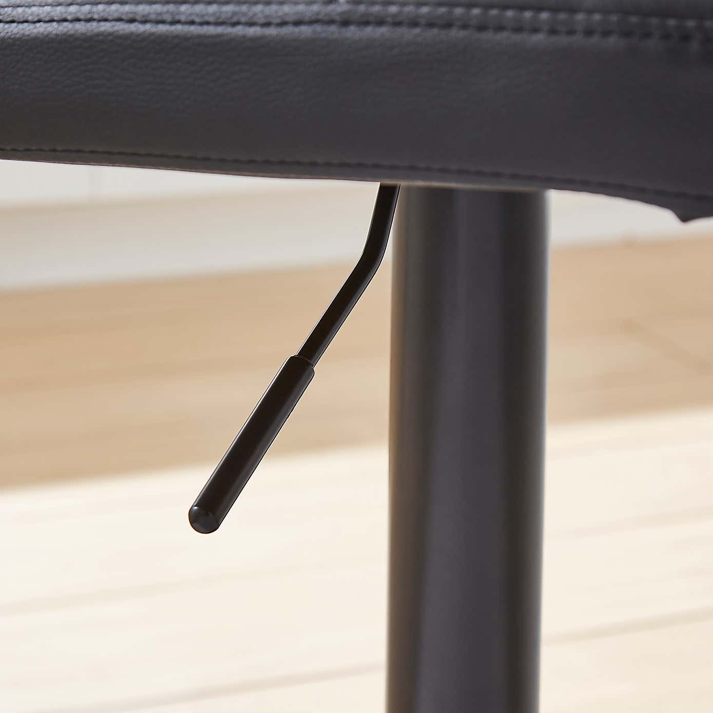 Jasmine Adjustable Height Swivel Bar Stool, Faux Leather