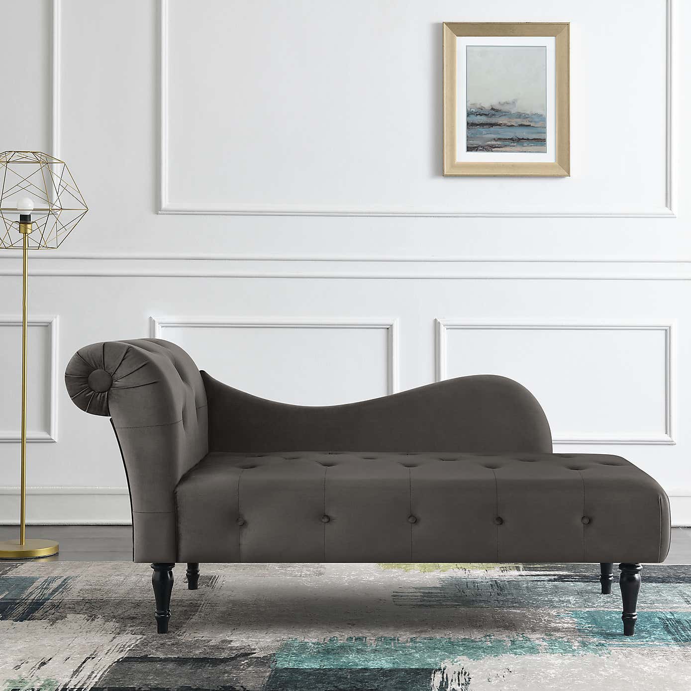 Wisteria Velvet Chaise Lounge