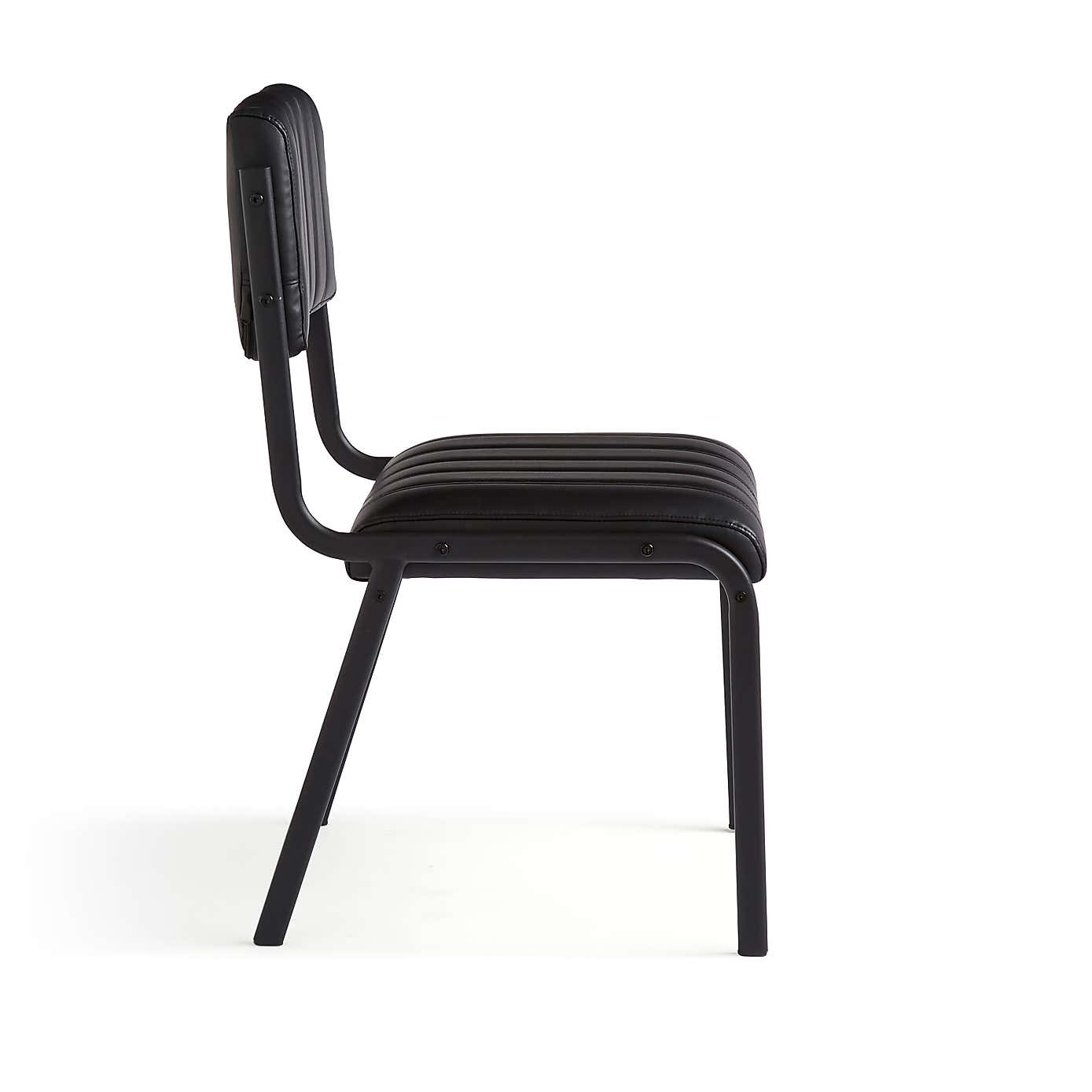 Rhys Set of 2 Dining Chairs, Faux Leather