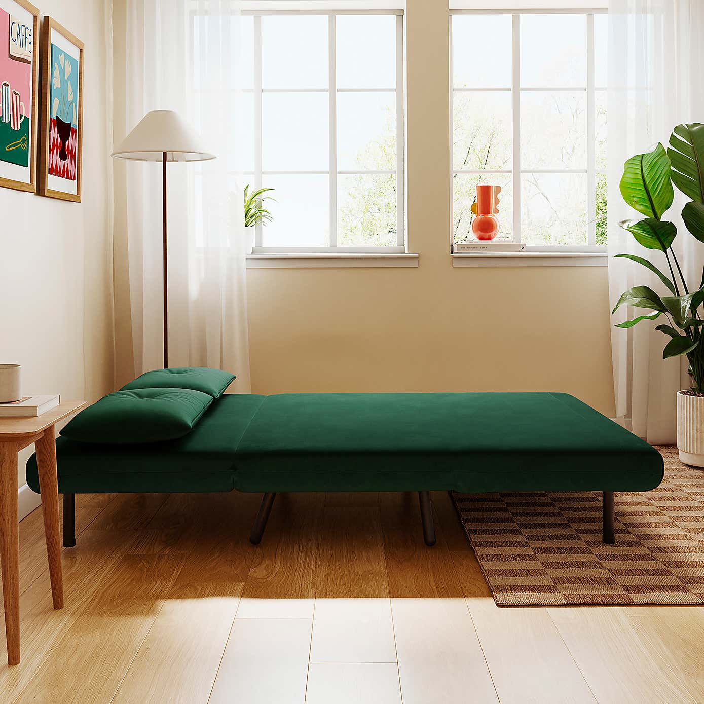 Phoebe Velvet Small Double Sofa Bed