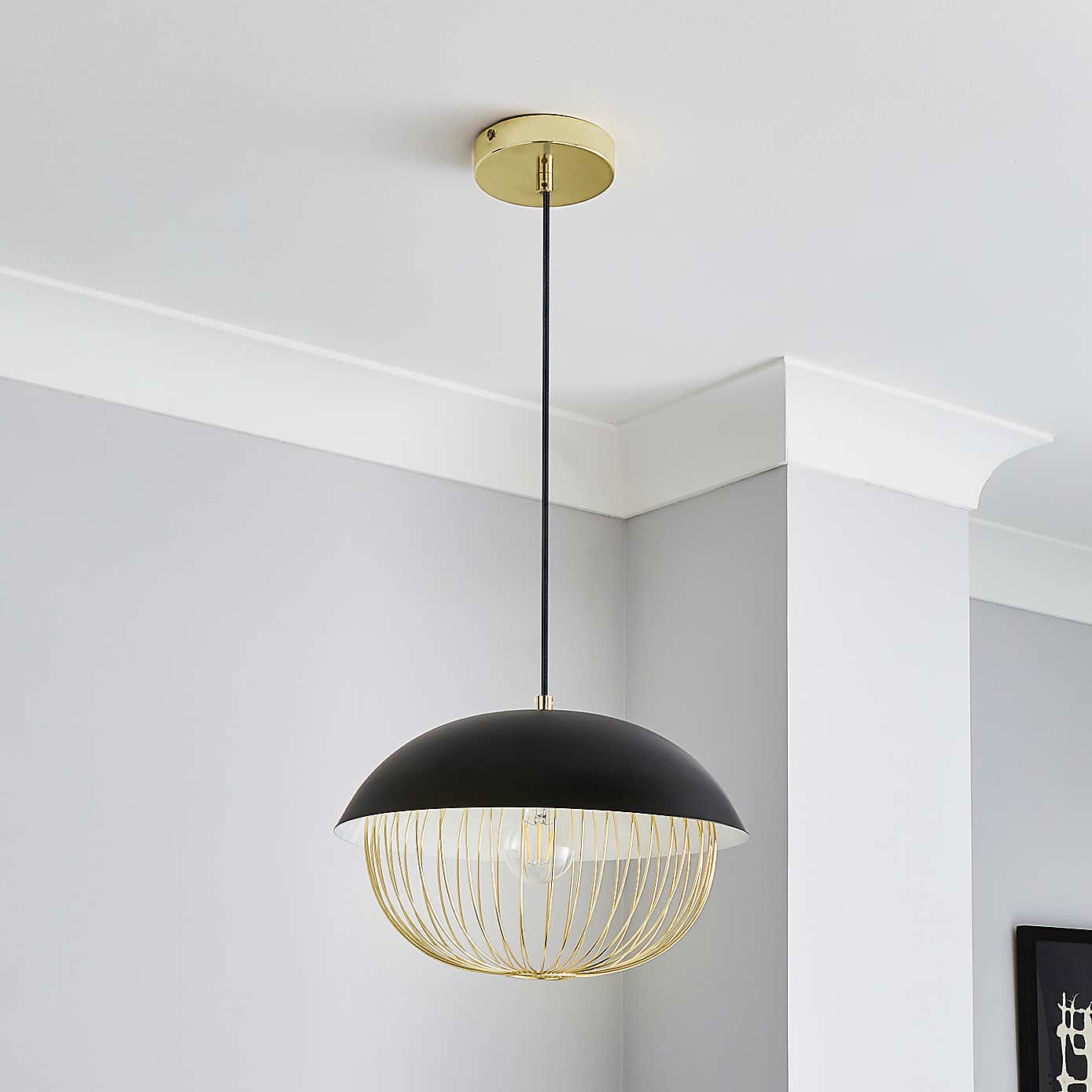 Emzo Black Ceiling Fitting 35cm