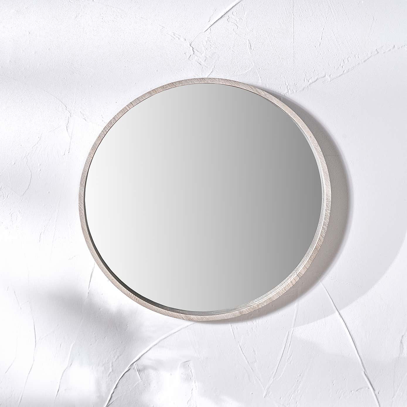 Wood Round Mirror
