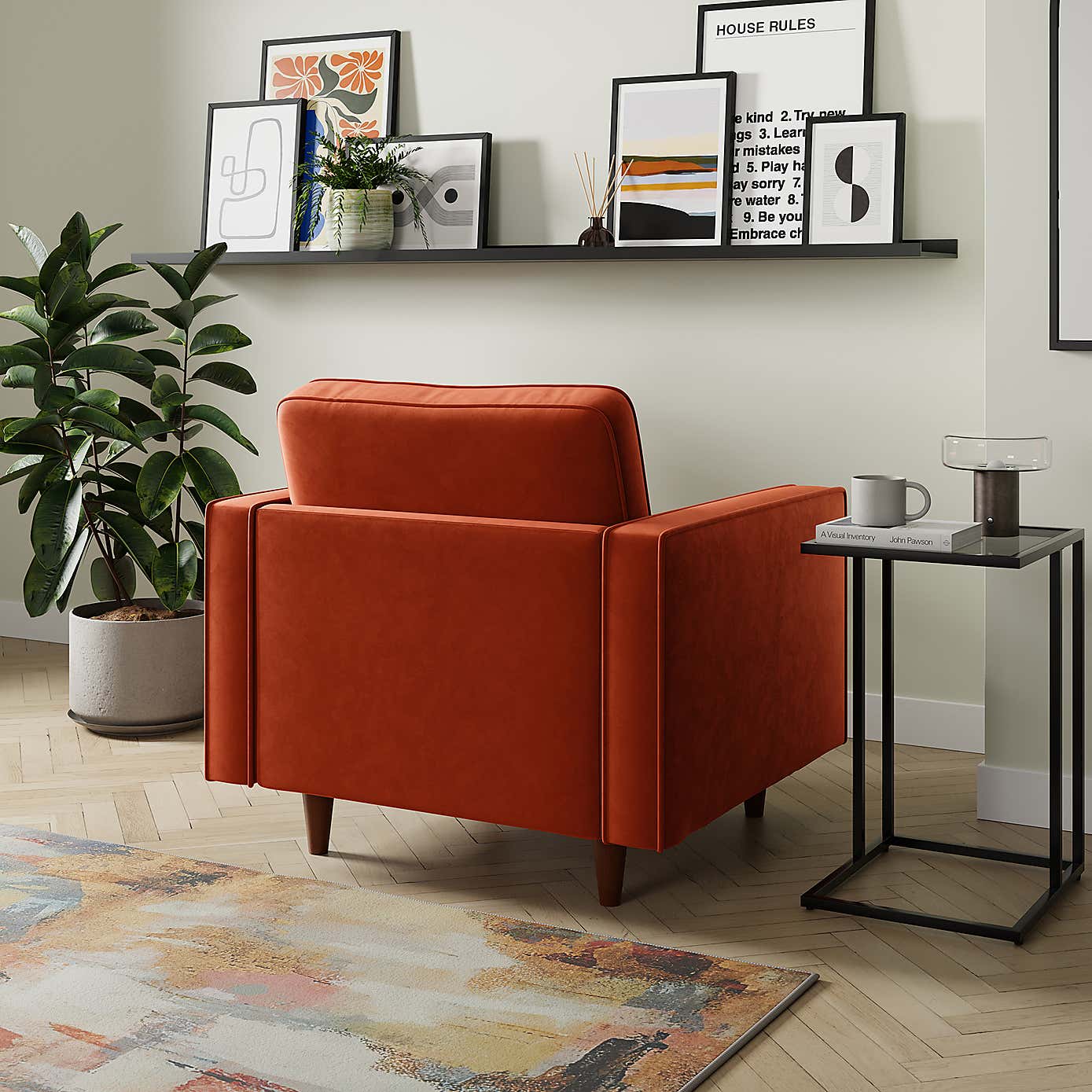 Zoe Plain Velvet Armchair