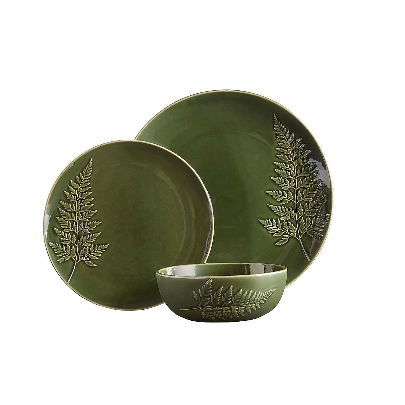 Embossed Fern 12 Piece Dinner Set
