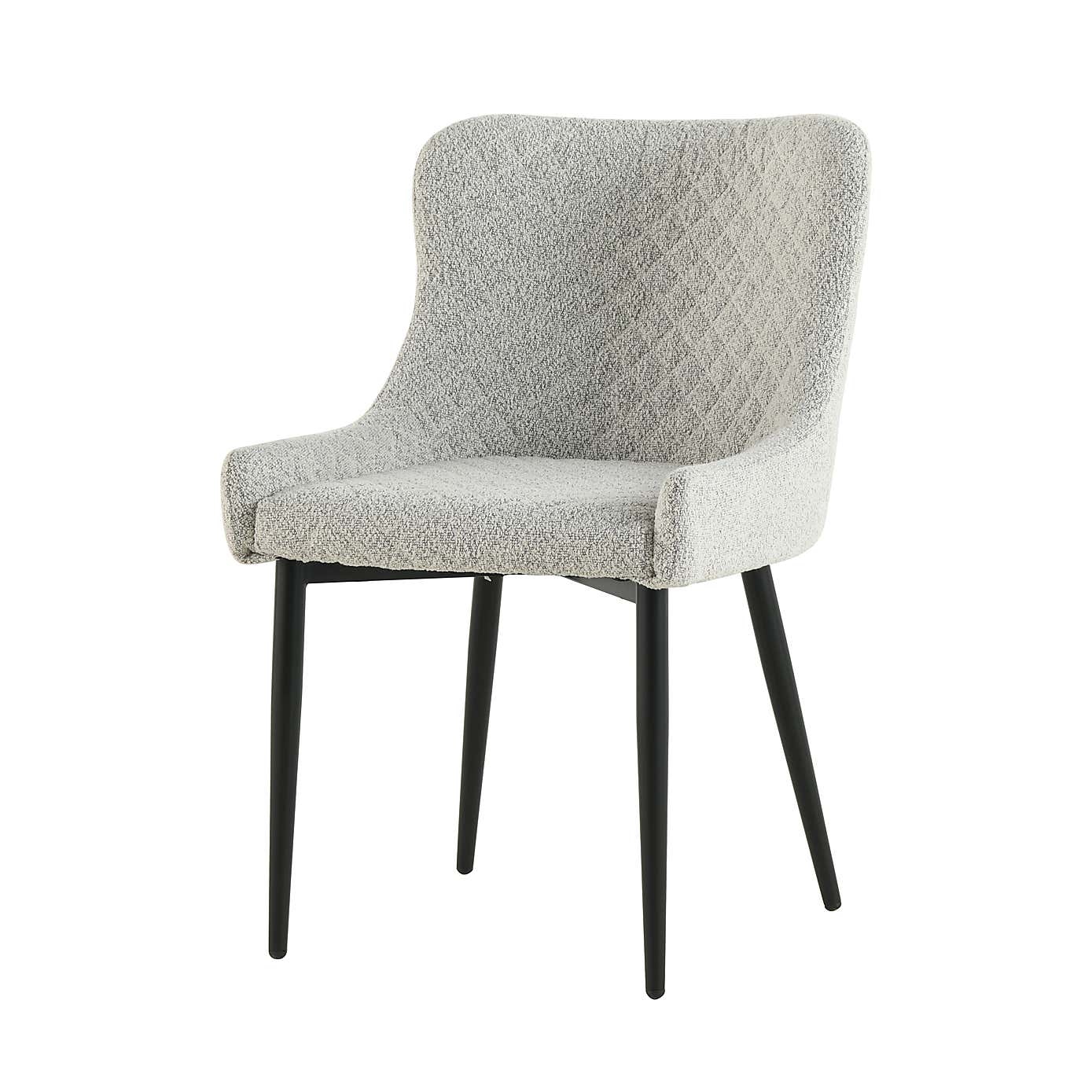 Indus Valley Camden 4-6 Seater Round Extendable Dining Table With 6 Pebble Taupe Dining Chairs