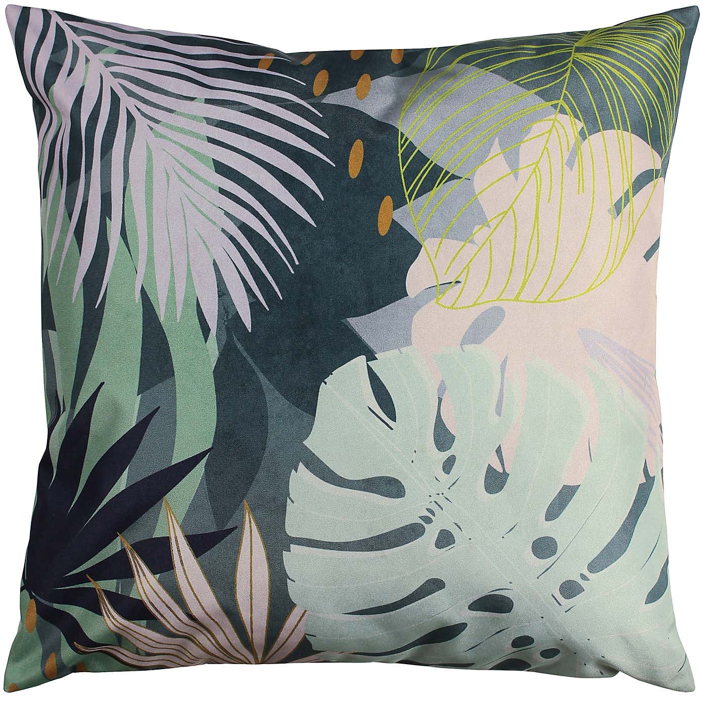 Leafy Teal Outdoor Cushion