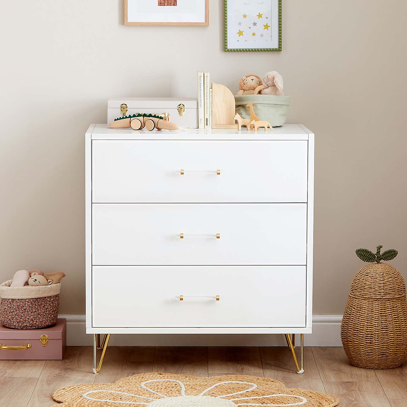 Kimi Acrylic Nursery Chest Changing Table