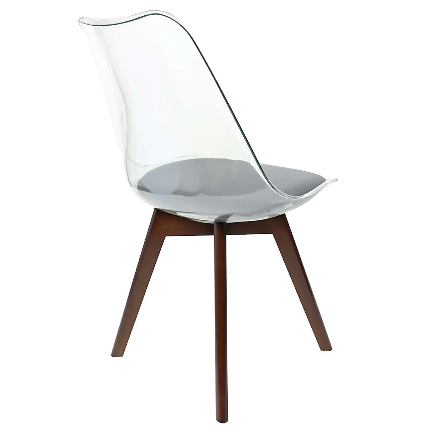 Fusion Living Soho Clear Plastic Dining Chair with Squared Legs