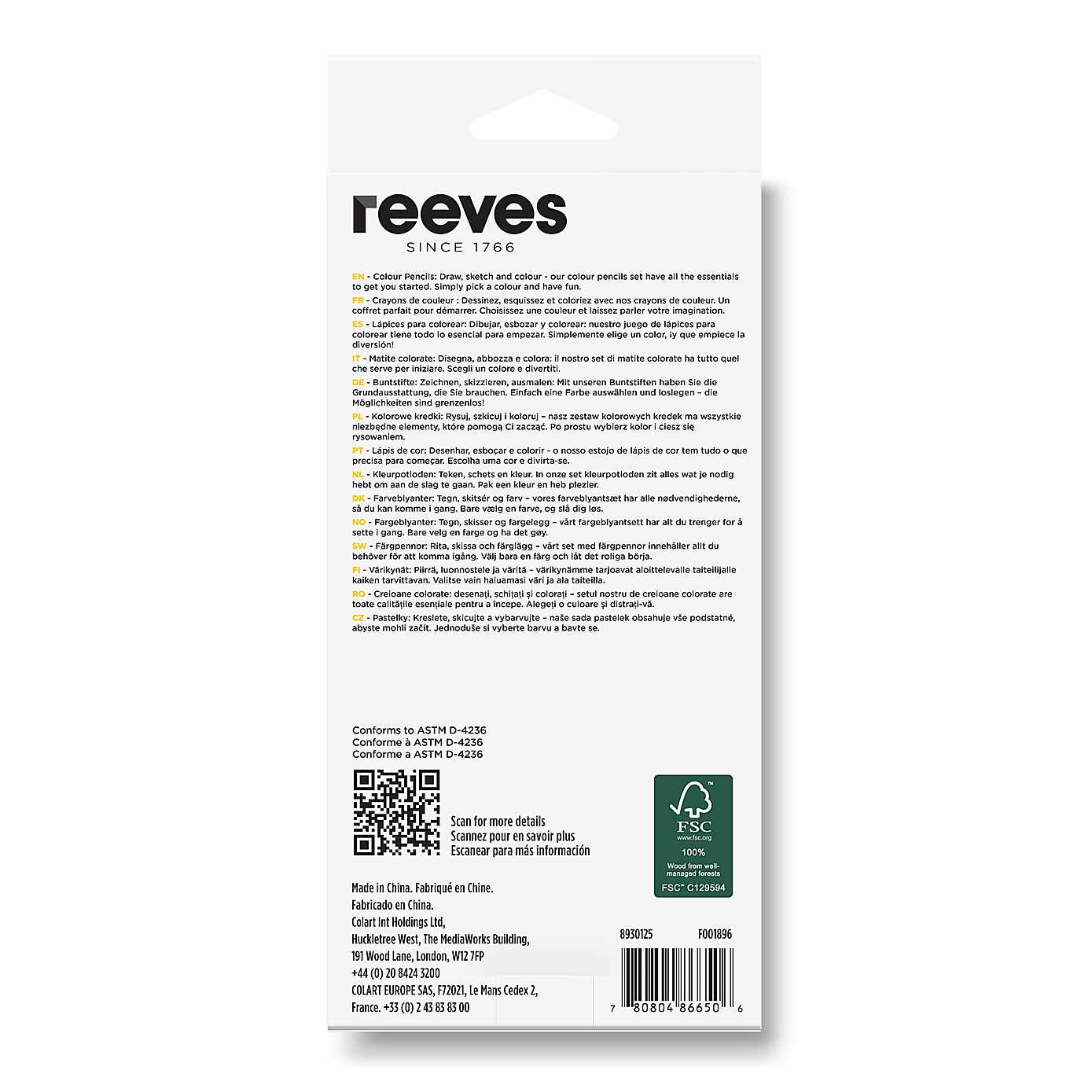 Reeves Pack of 12 Colouring Pencils