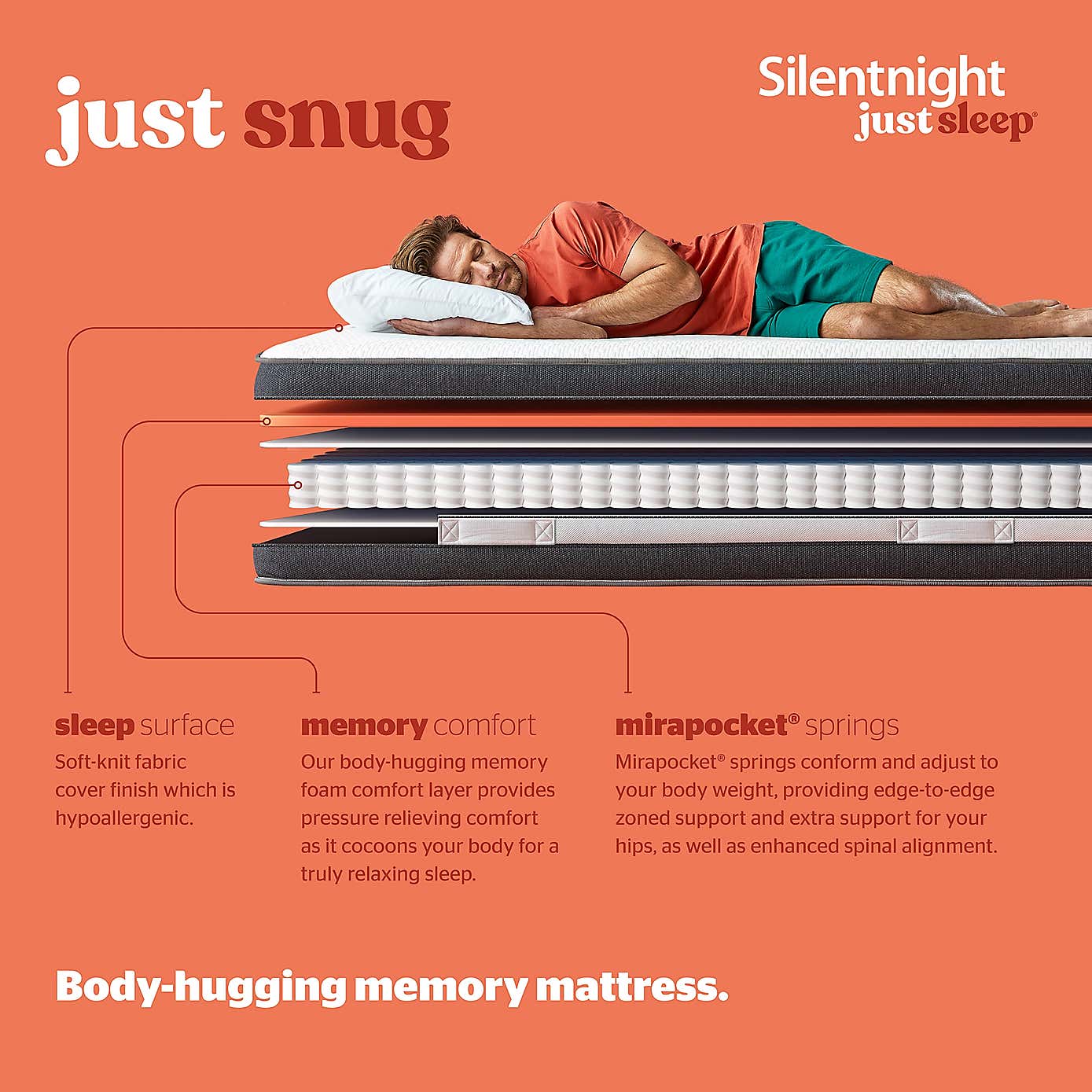 Silentnight Just Sleep Snug Memory Foam Mattress
