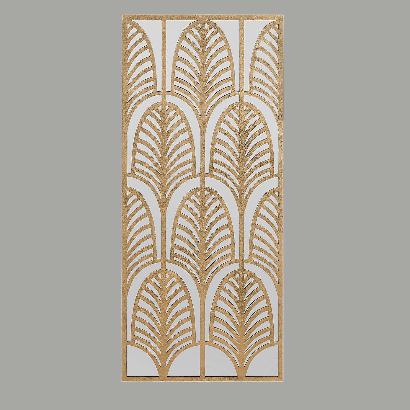 Rectangular Gold Metal Mirrored Wall Art