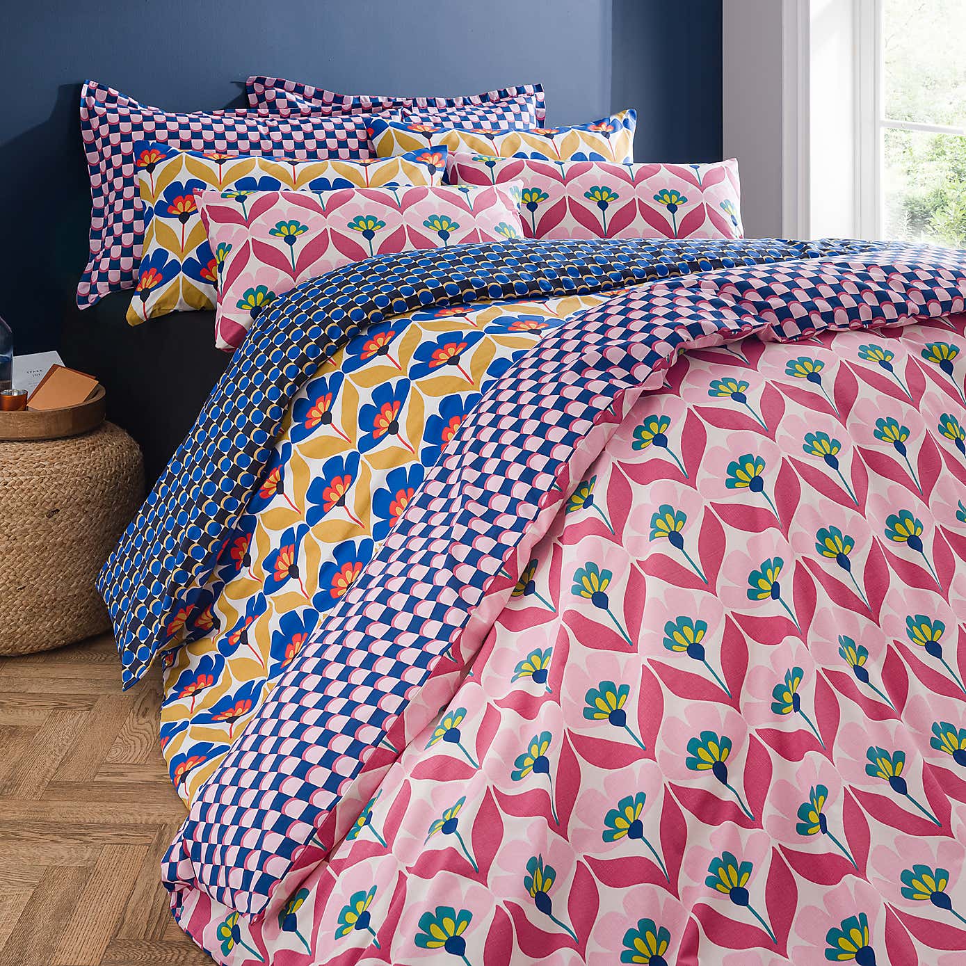 Tallie Retro Cotton Duvet Cover & Pillowcase Set