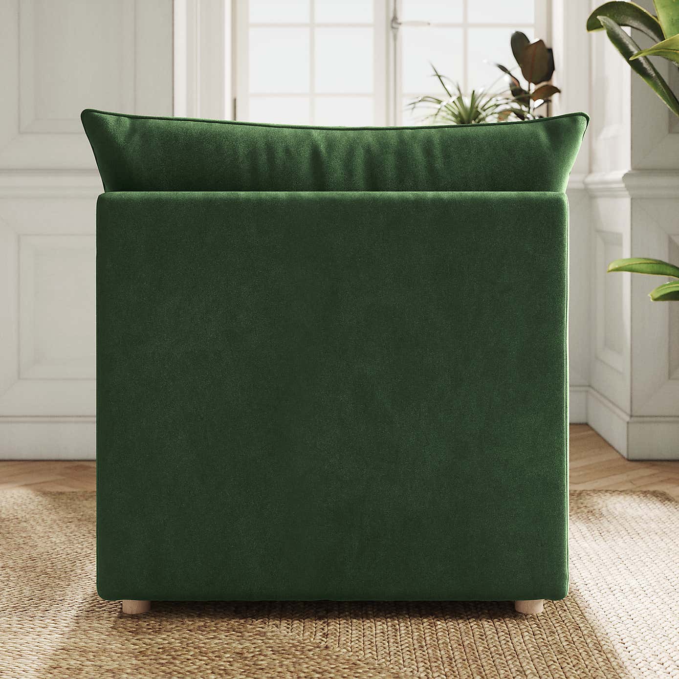 Full Circle Austin Cosy Velvet Modular Armless Sofa Piece