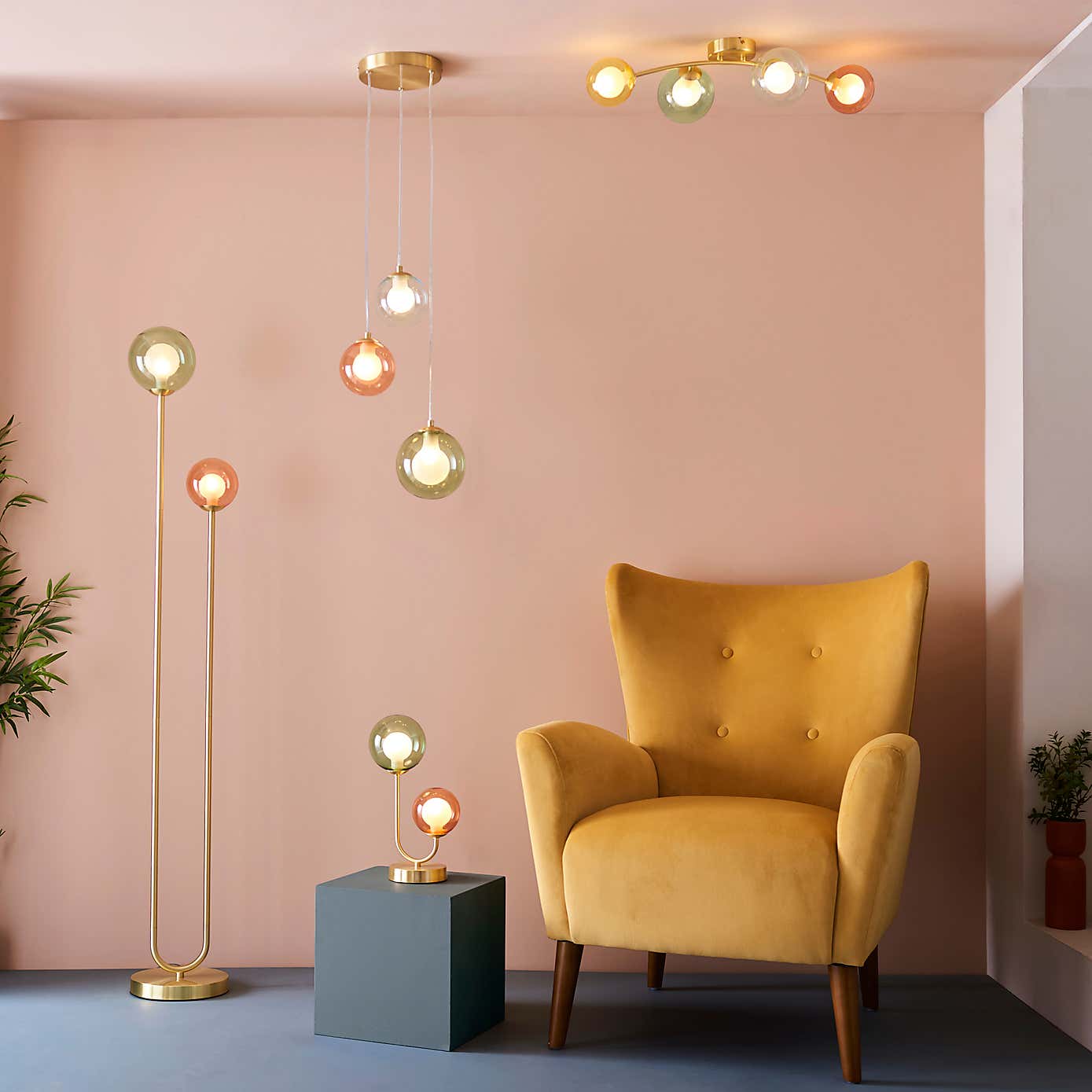 Eliza 2 Light Glass Table Lamp