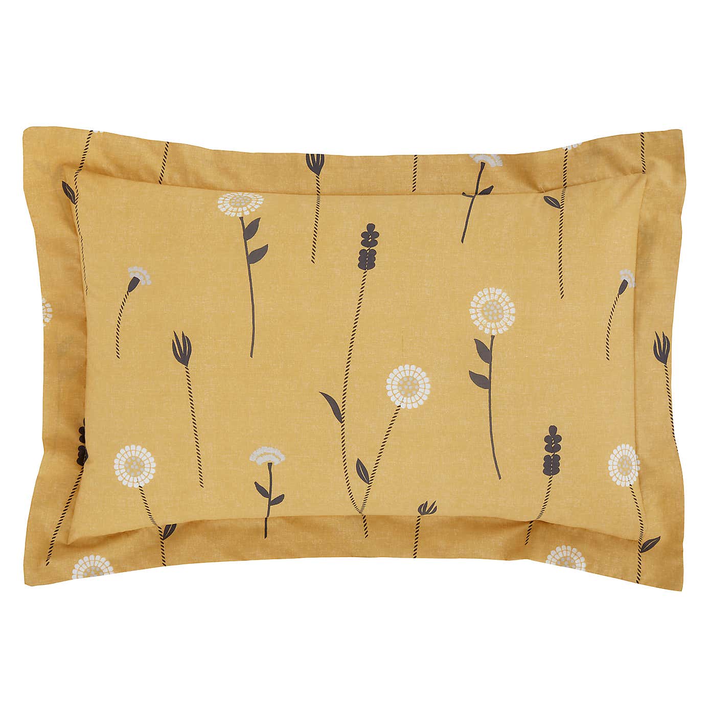 Scandi Floral Grey Oxford Pillowcase