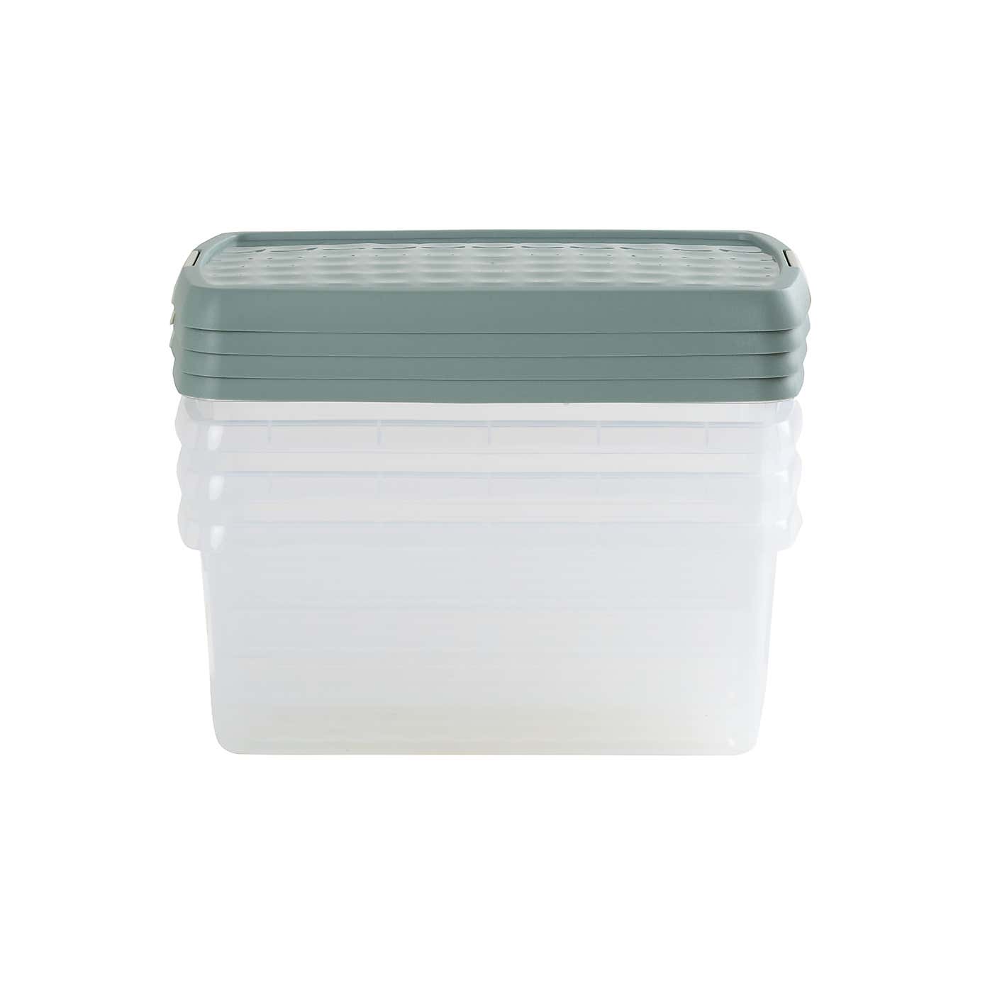 Wham Clip Pack of 4 Rectangle Storage Boxes With Lids