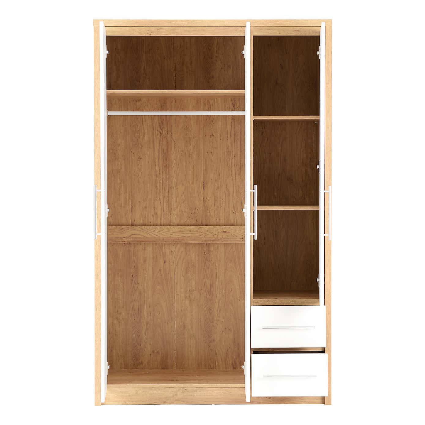 Seville 3 Door 2 Drawer Grey Wardrobe