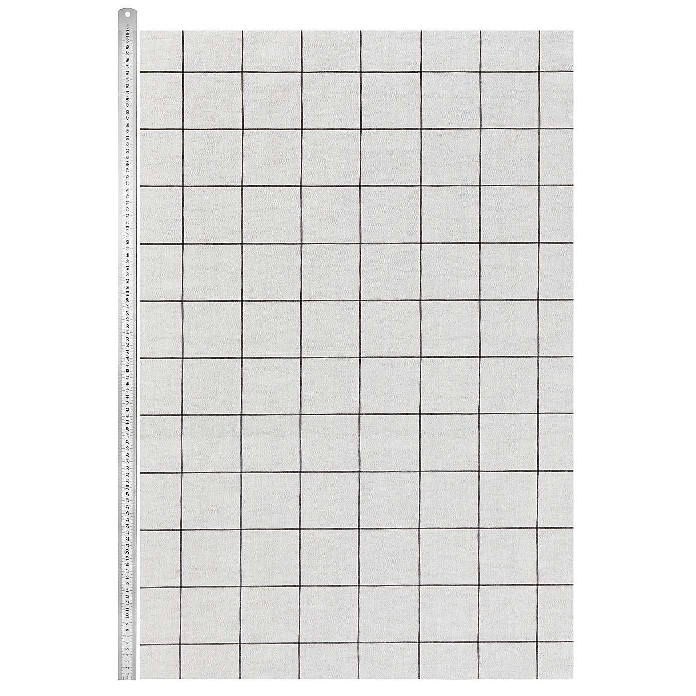 Linen Check Grey Fabric