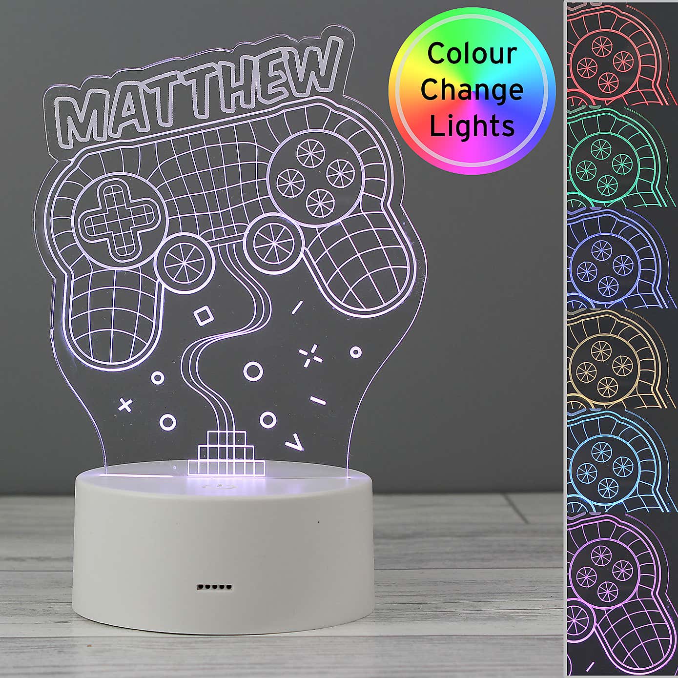 Personalised Name Gaming Colour Changing Night LED Light