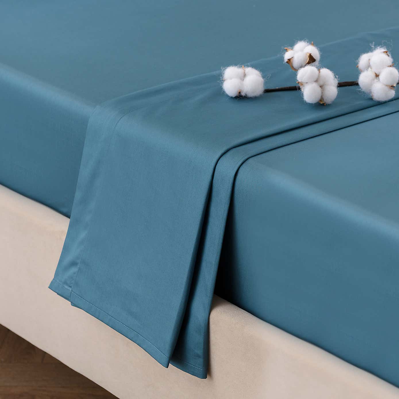 Dorma 300 Thread Count 100% Cotton Sateen Plain Flat Sheet