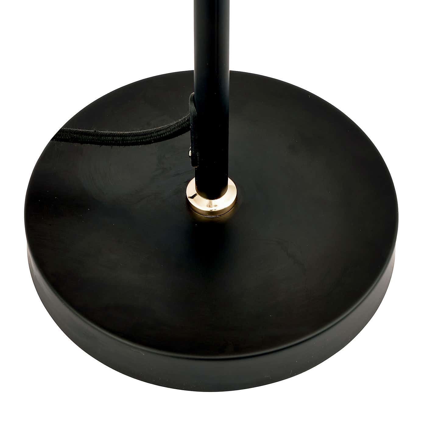 Blair Smoke Glass Ball and Black Metal Table Lamp