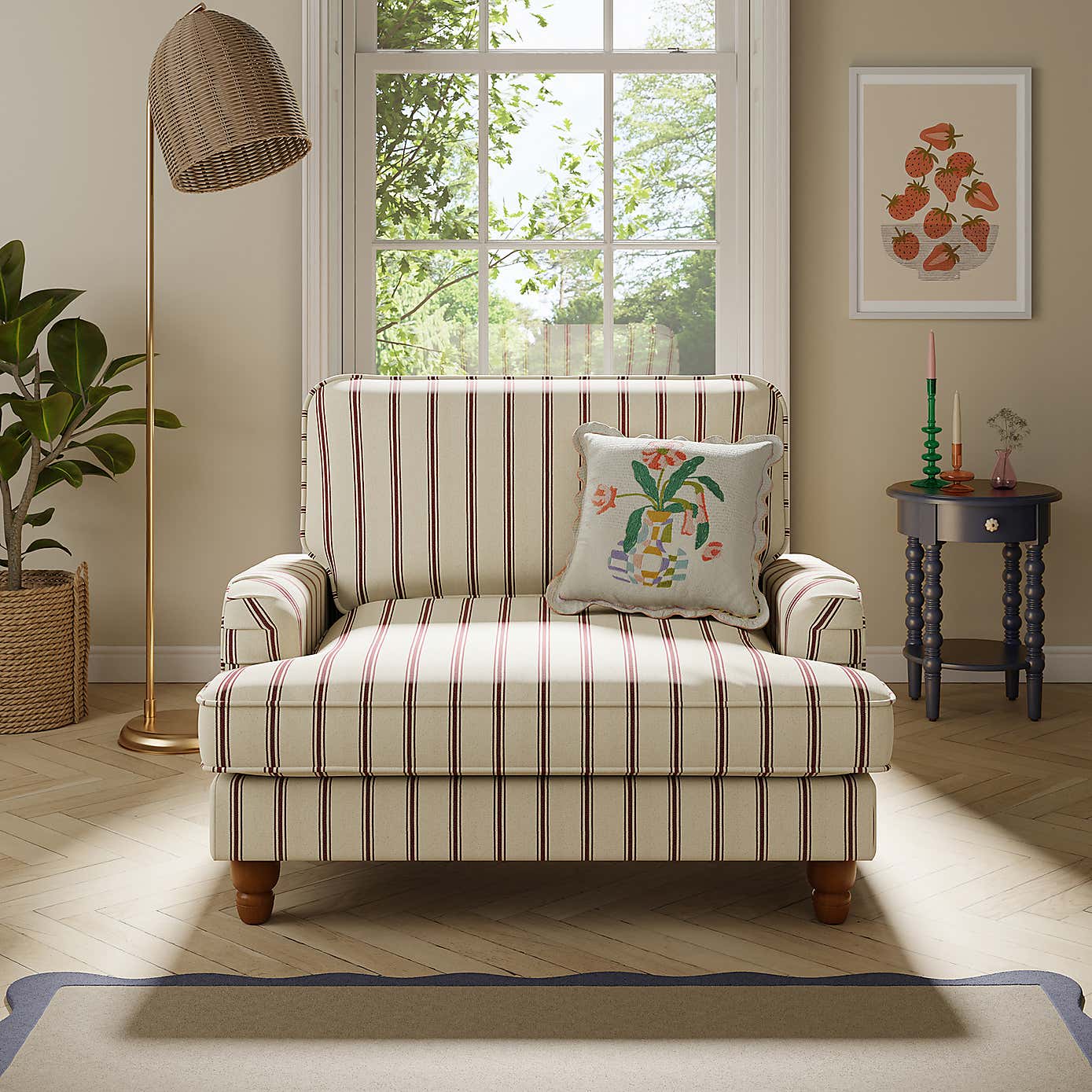 Beatrice Folkstone Stripe Snuggle Chair