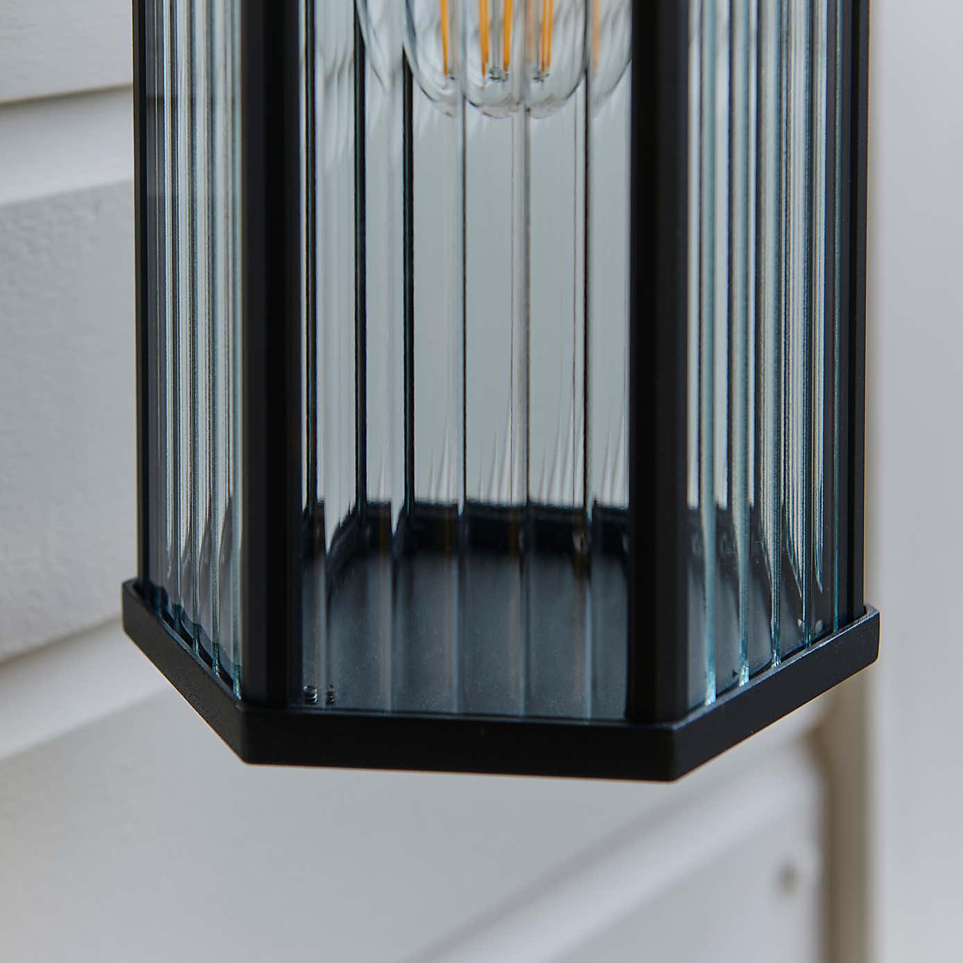 Hex Ribbed Indoor Outdoor Wall Light