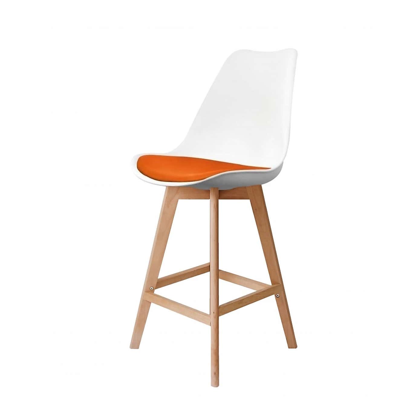 Fusion Living Soho White Plastic Bar Stool
