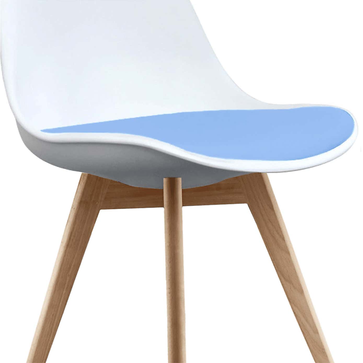 Fusion Living Soho White Plastic Dining Chair with Squared Legs