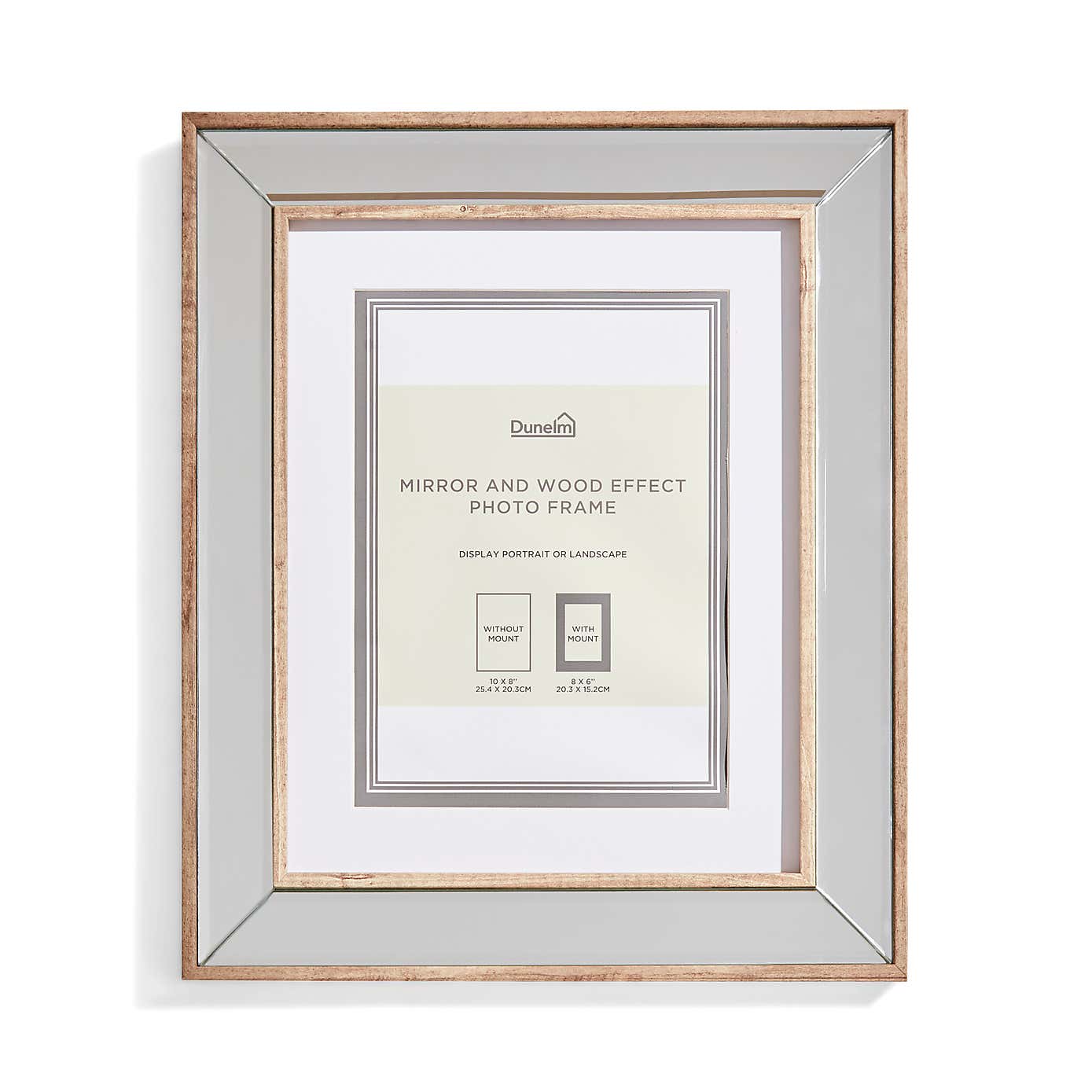 Mirror and Wood Effect Photo Frame