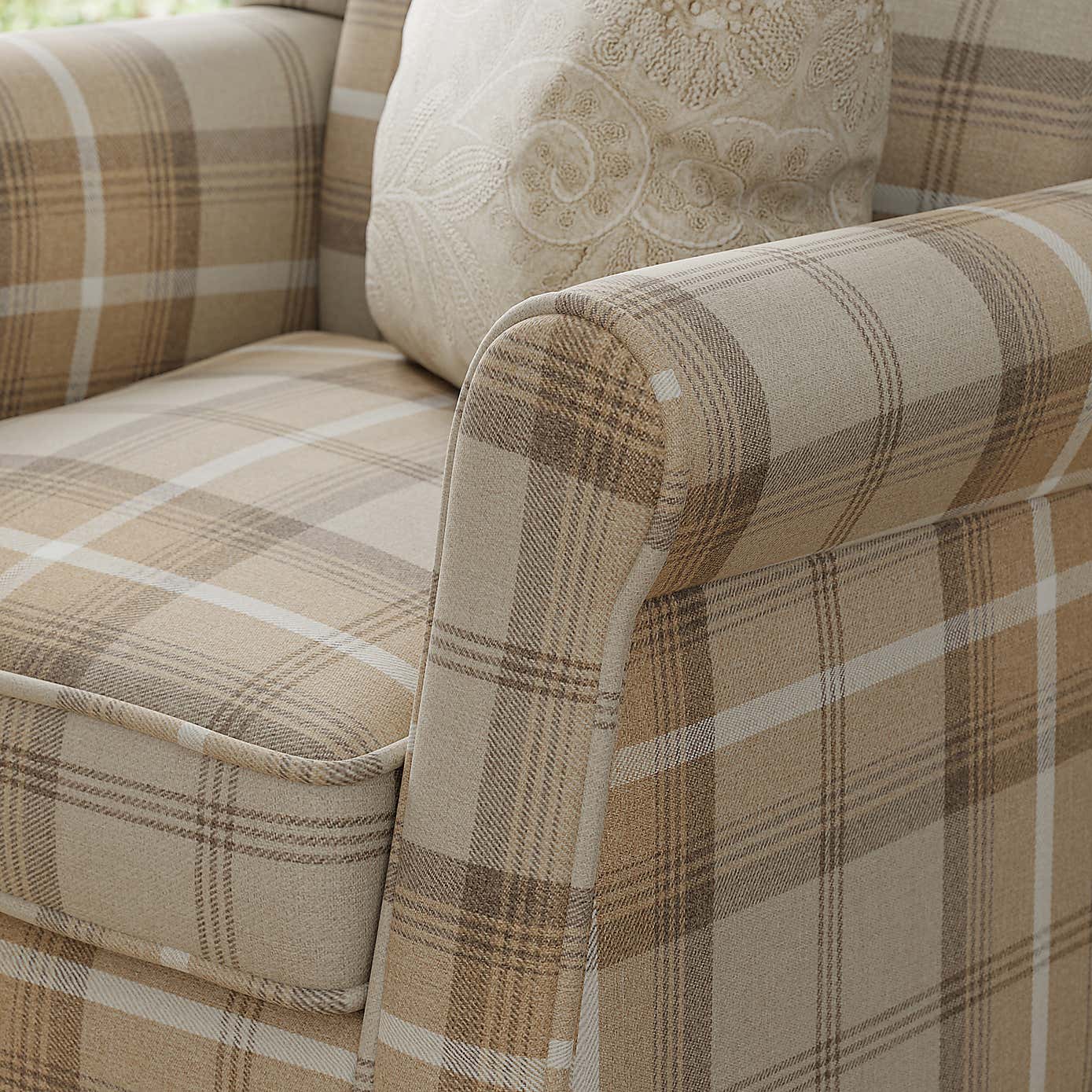 Oswald Padded Pushback Check Armchair