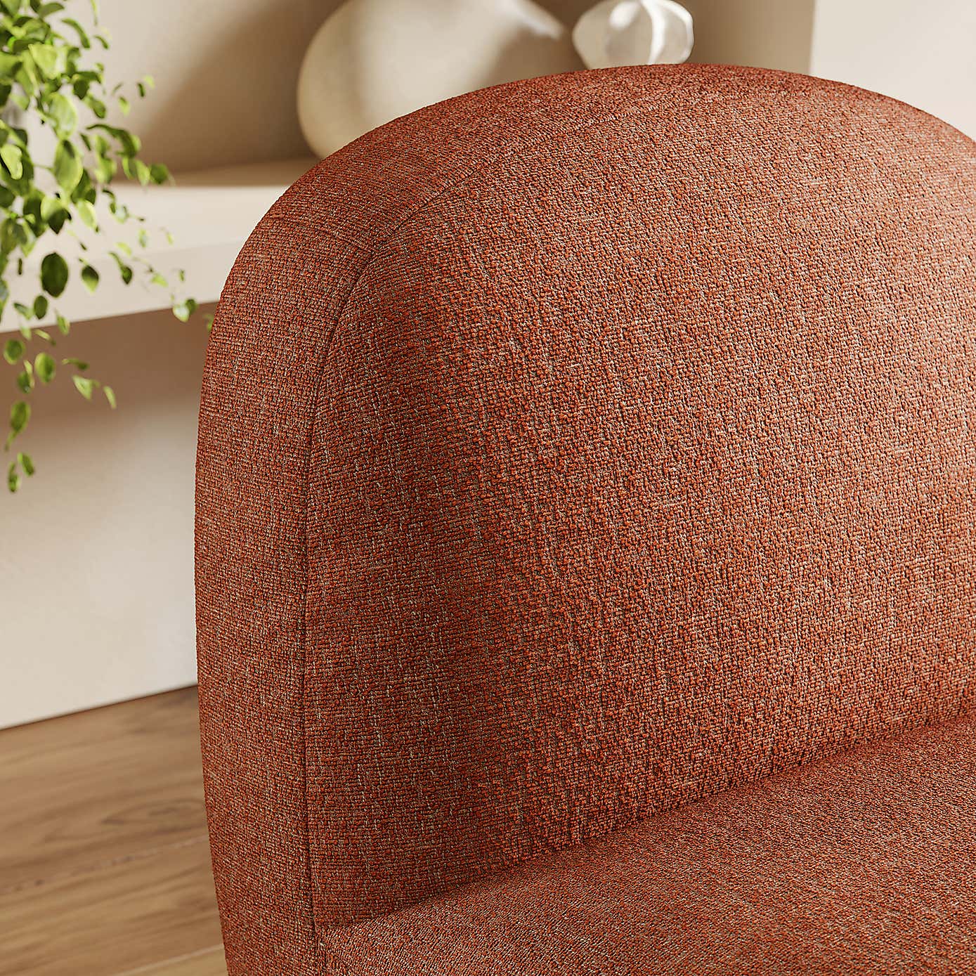 Nylah Multi Tone Boucle Curved Accent Chair