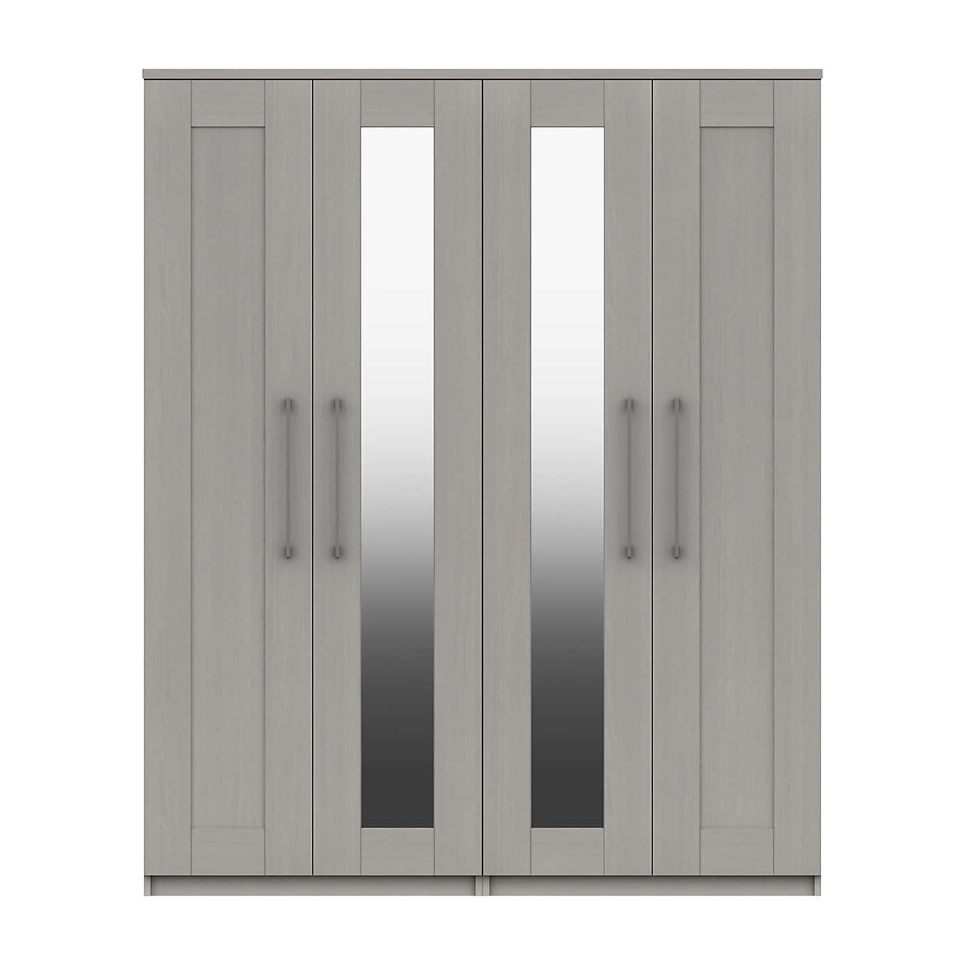 Ethan 4 Door Wardrobe, Mirrored
