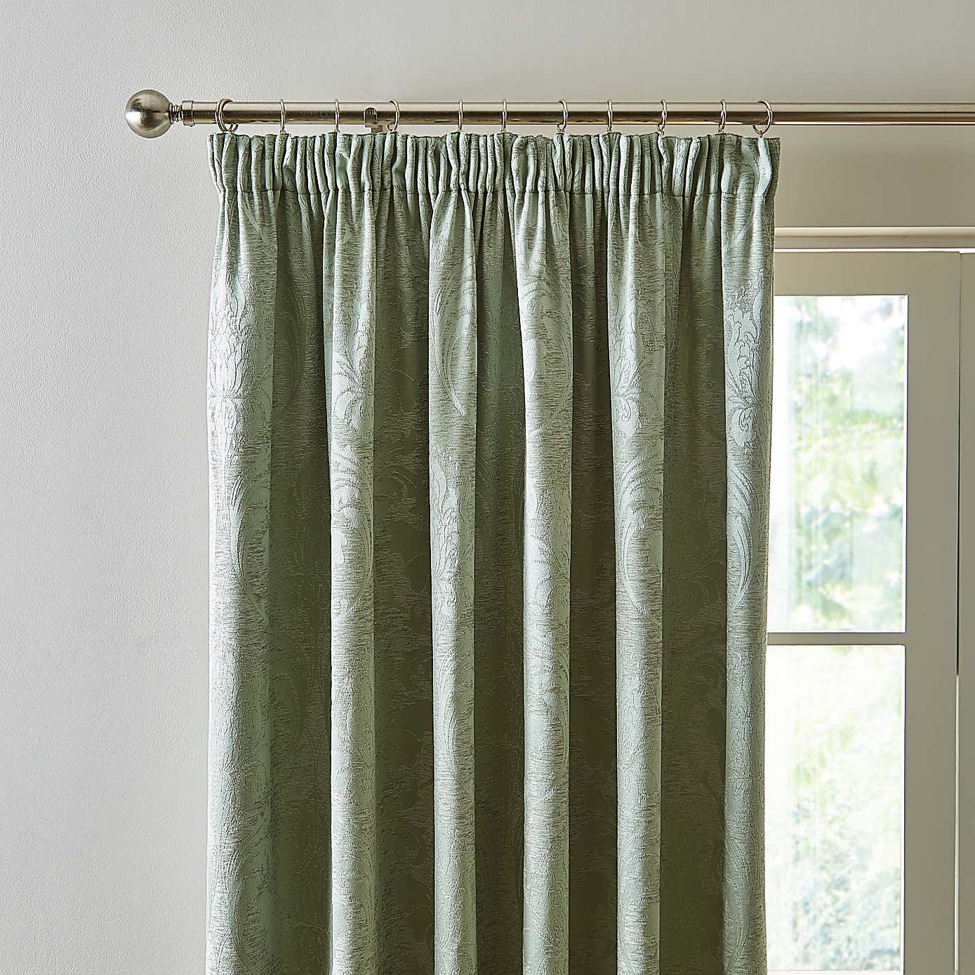 Zahra Chenille Jacquard Pencil Pleat Curtains