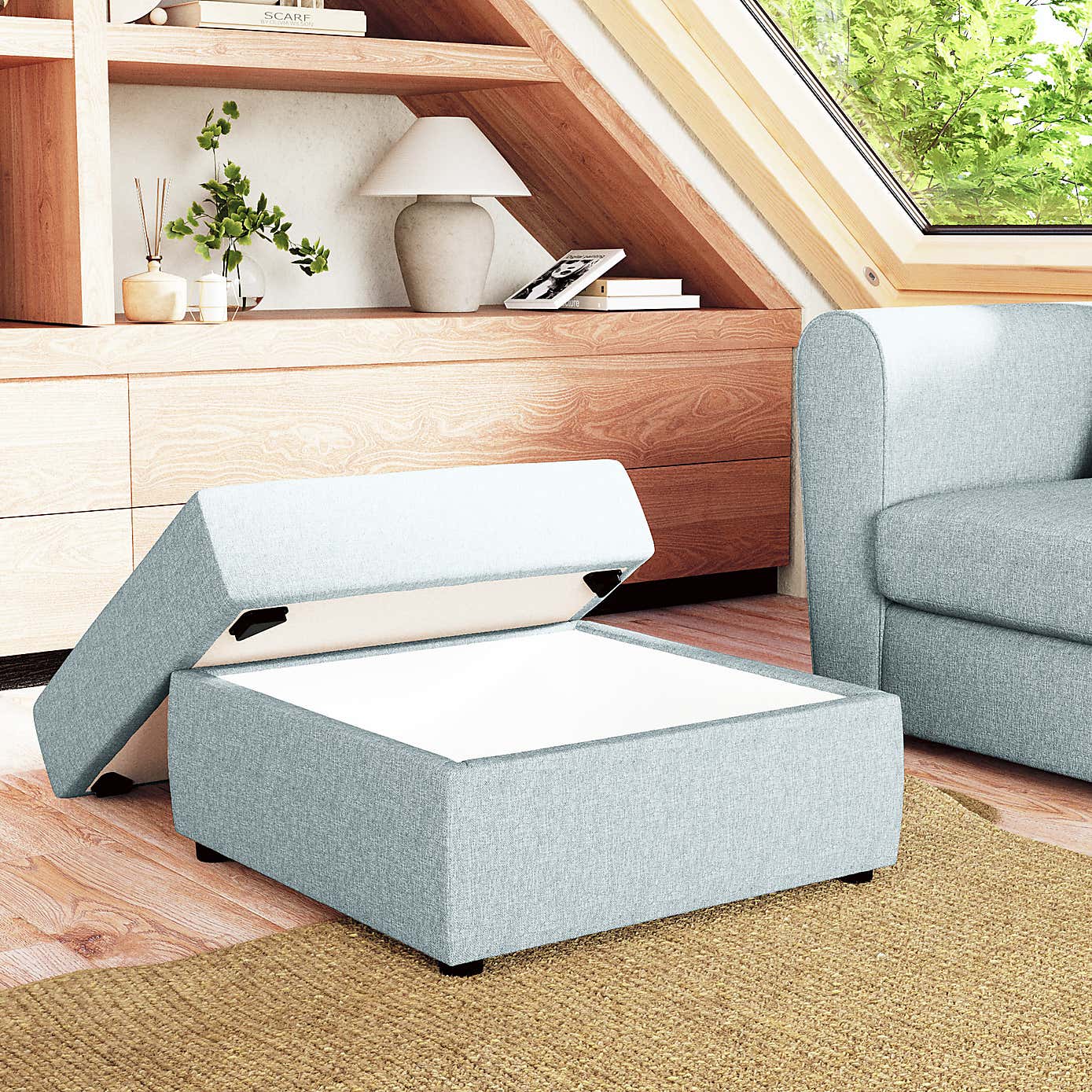 Square Soft Texture Storage Footstool
