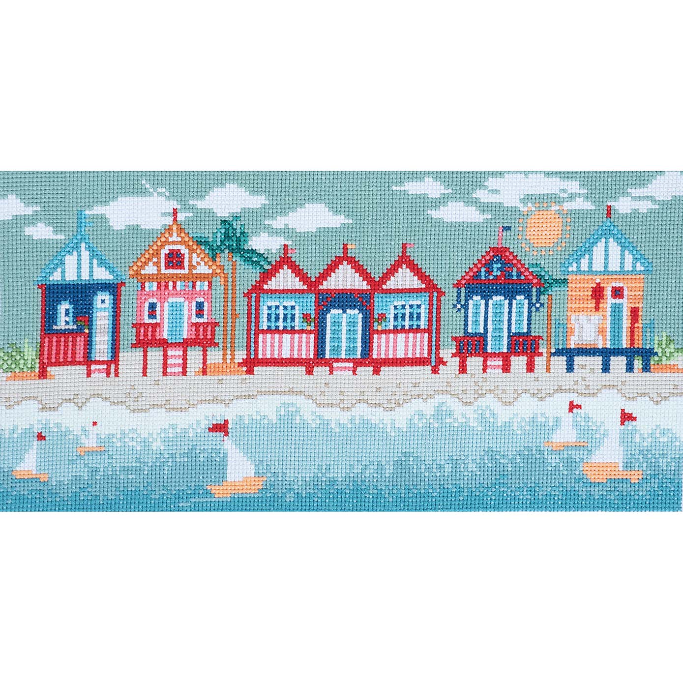 Cross Stitch Large Beach Hut