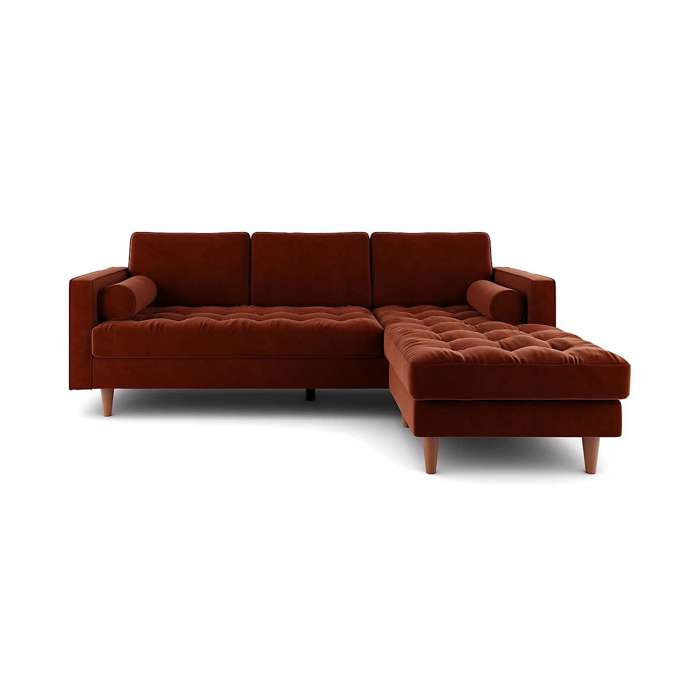 Zoe Casual Sit Velvet Corner Chaise Sofa