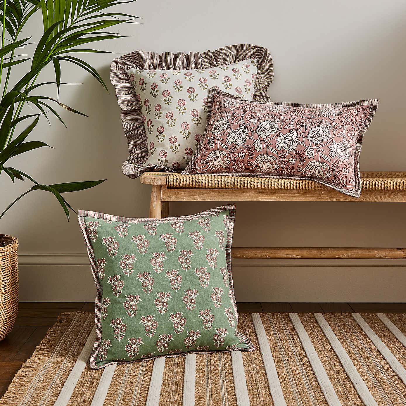 Lizzy Tile Frilled Cushion Cover