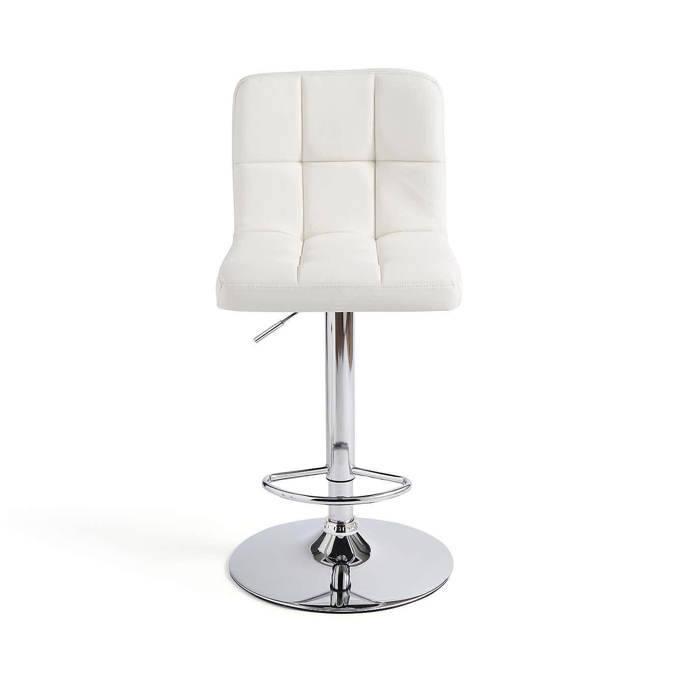 Jasmine Adjustable Height Swivel Bar Stool, Faux Leather