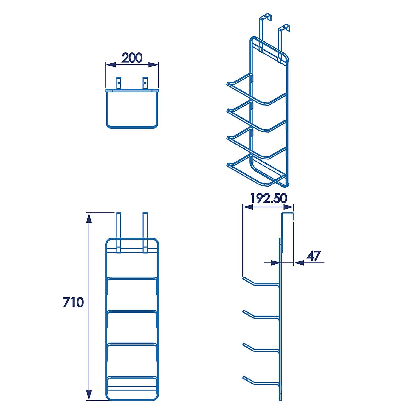 Rust-Free Over Door Towel Rack
