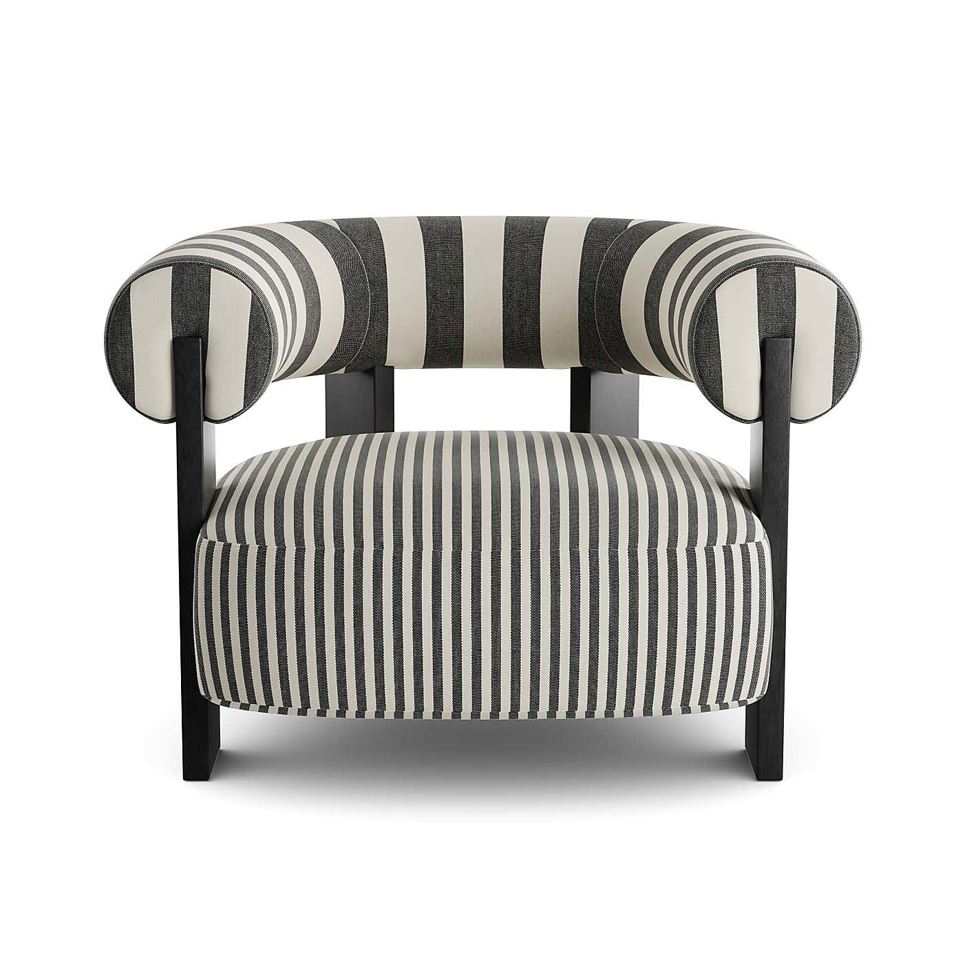 Fallon Woven Stripe Bolster Accent Chair
