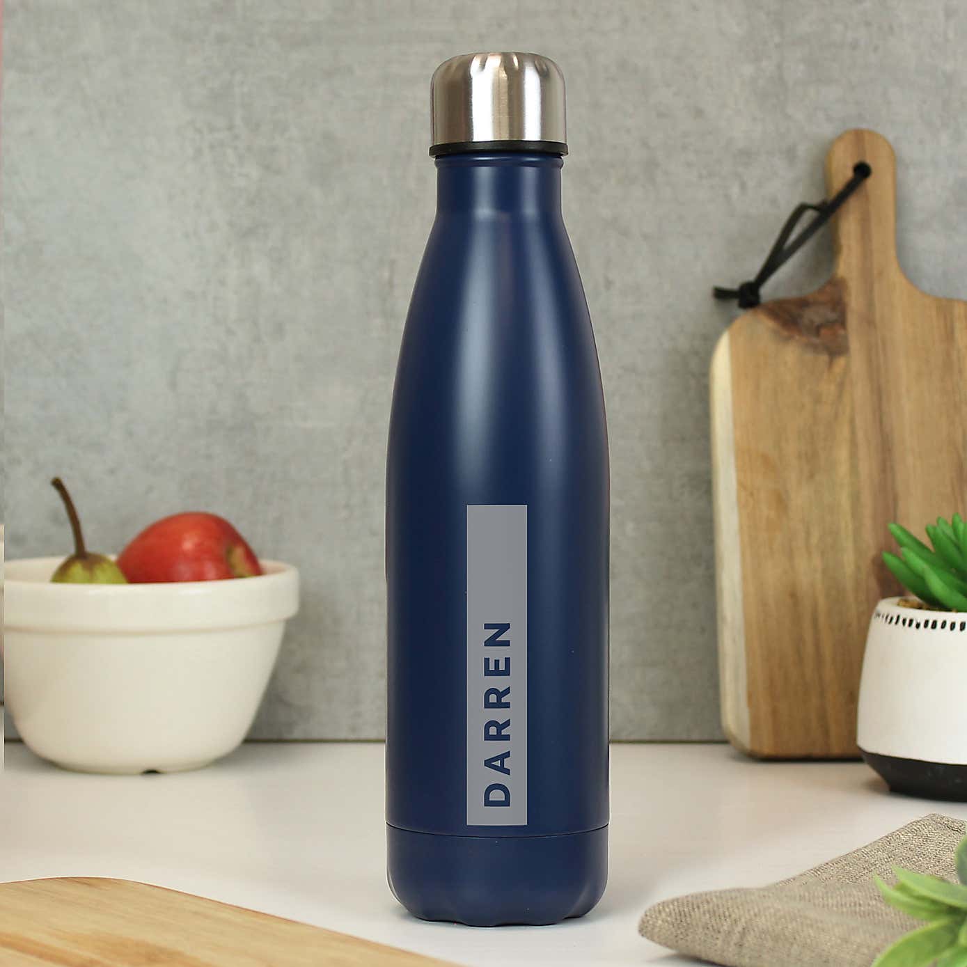 Personalised Rectangle Metal Insulated Drinks Bottle