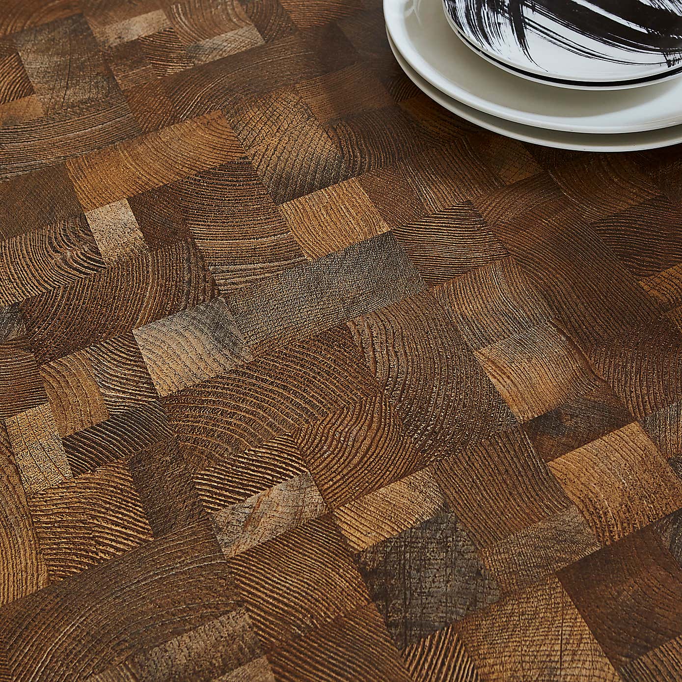 Brayden 6 Seater Rectangular Dining Table, Parquet Effect