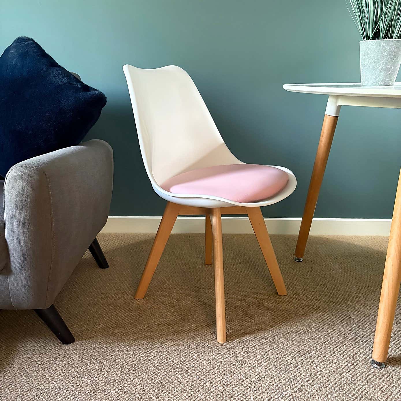 Fusion Living Soho White Plastic Dining Chair with Squared Legs