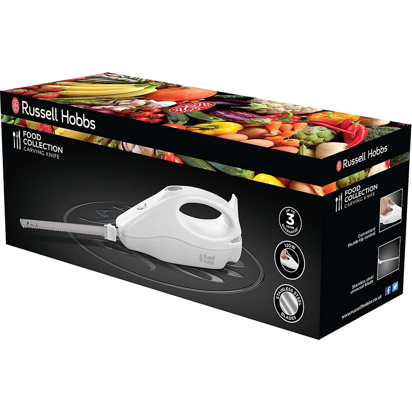 Russell Hobbs Food Collection Stainless Steel White Carving Knife