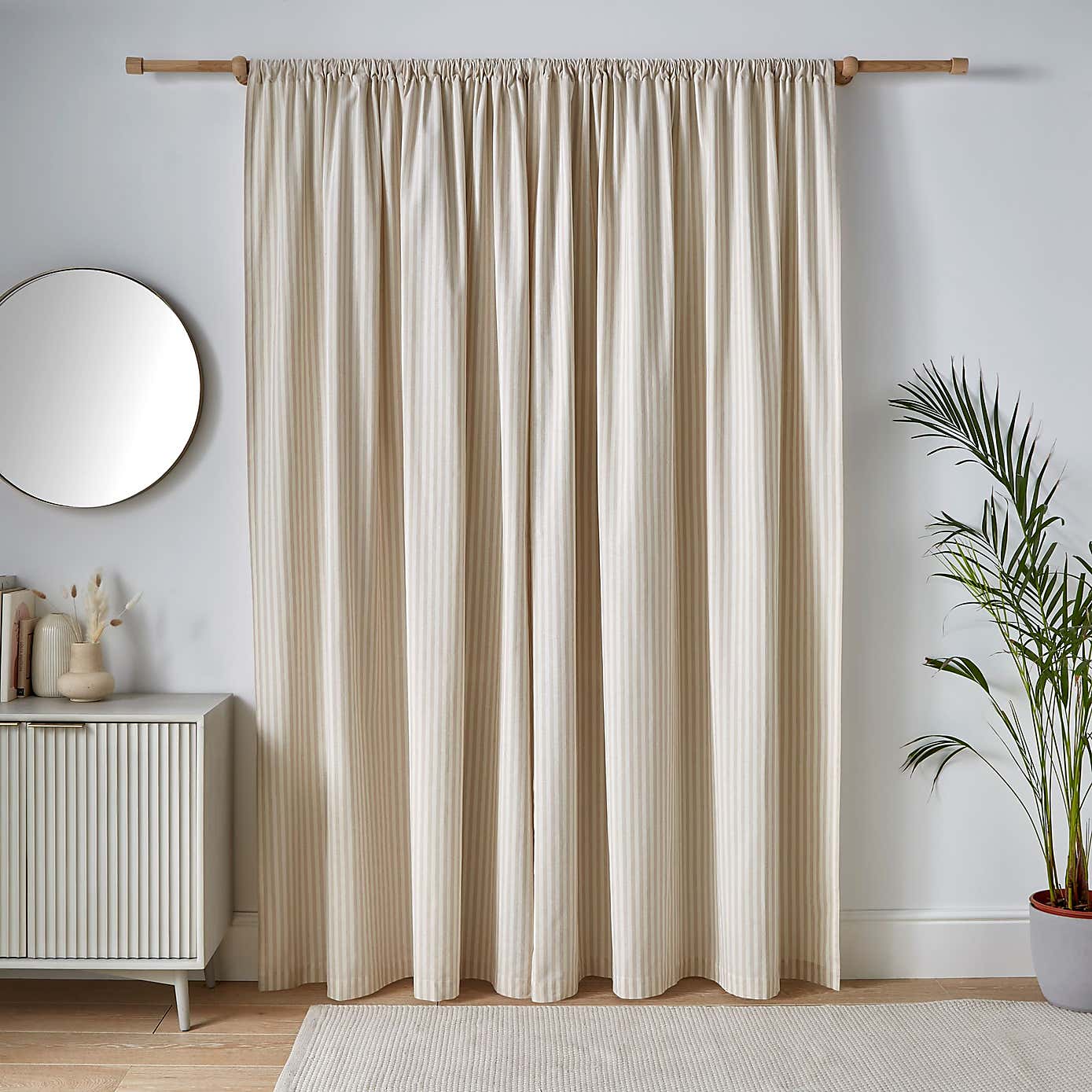 Linford Stripe Unlined Slot Top Curtains