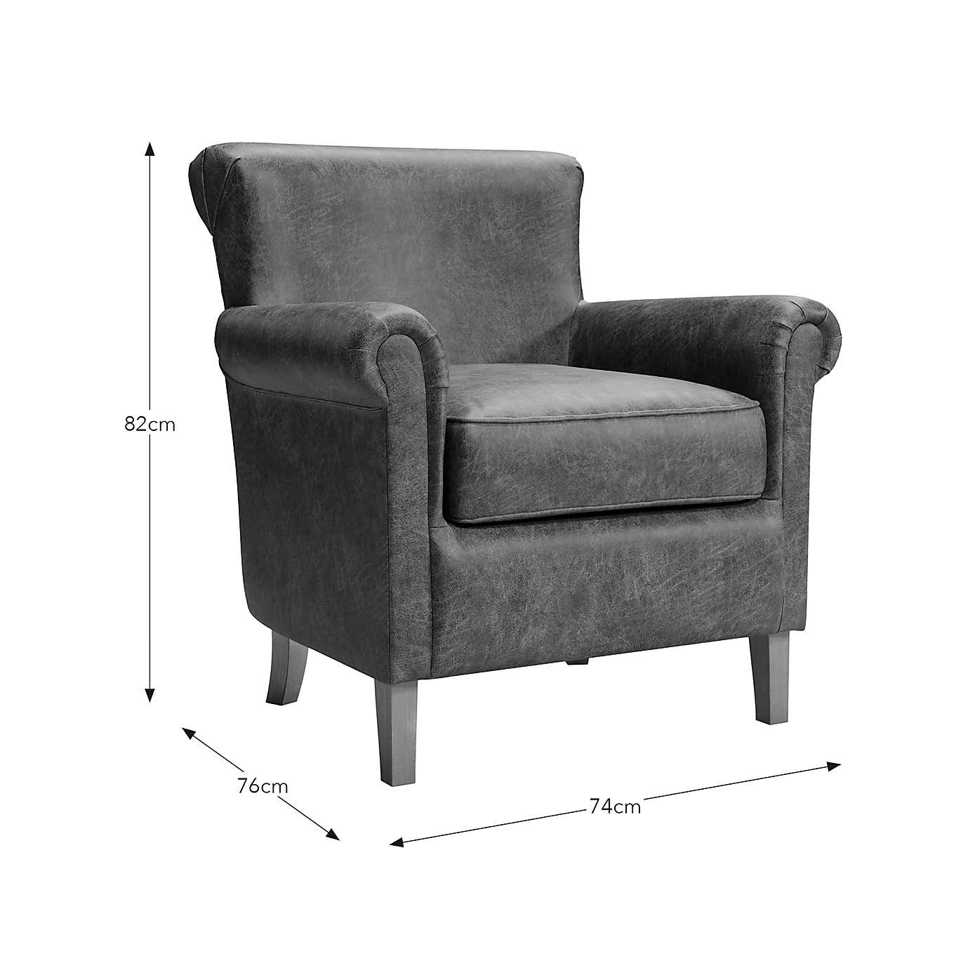 Alba Relaxed Faux Leather Occasional Armchair, Tan