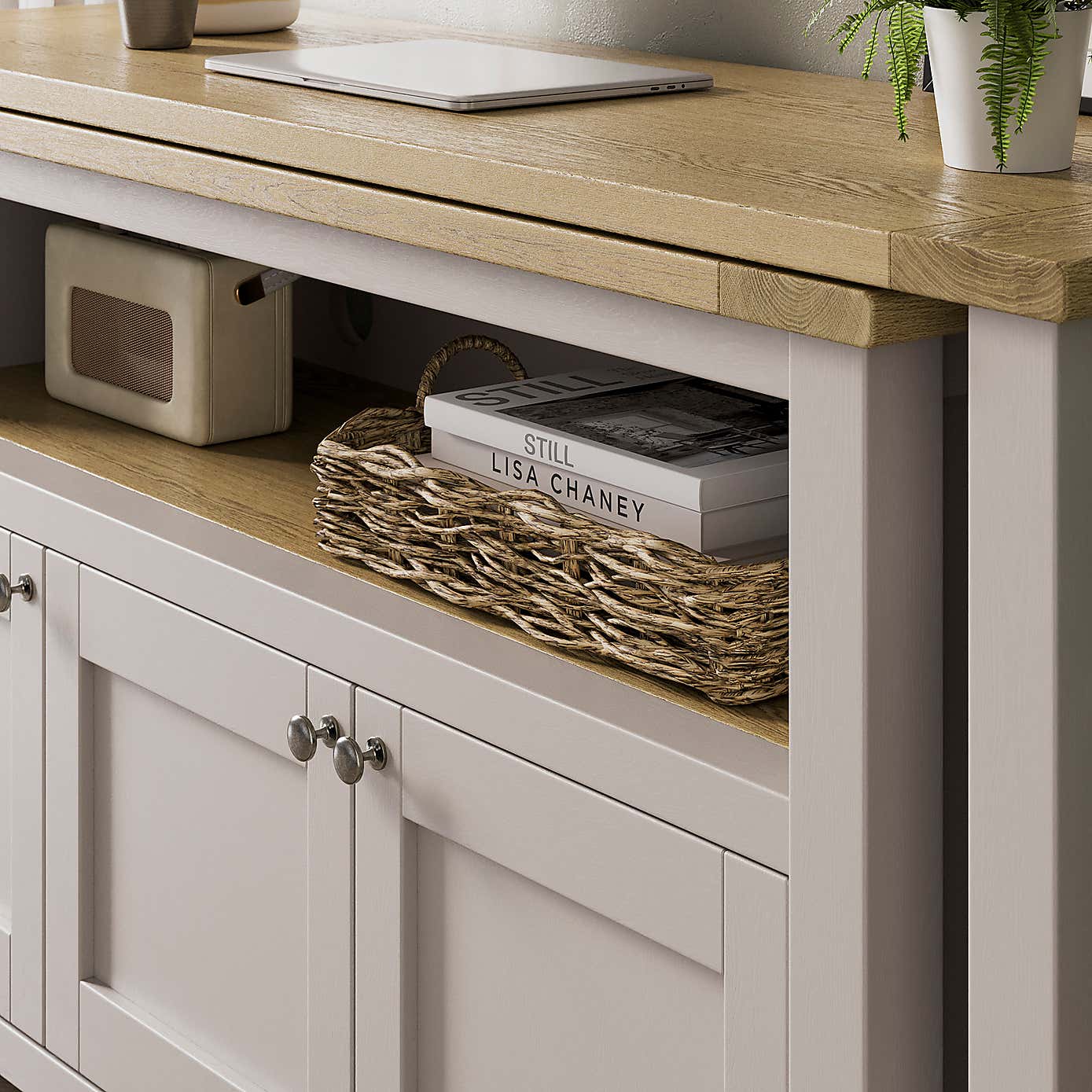 Olney Swivel Desk, Stone